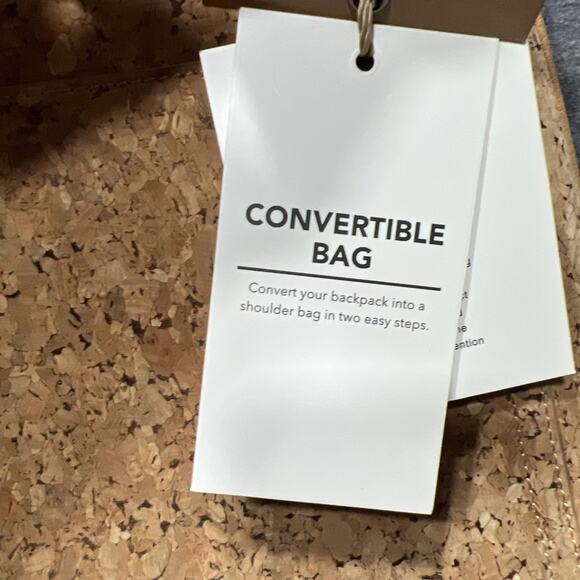 Miztique Daisy Cork Backpack Purse Convertible Adjustable Straps Beige Gold Bag - Picture 10 of 11